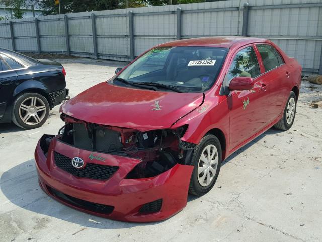 JTDBL40E199057268 - 2009 TOYOTA COROLLA BA RED photo 2