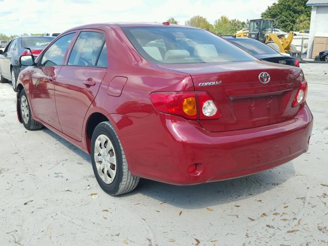 JTDBL40E199057268 - 2009 TOYOTA COROLLA BA RED photo 3