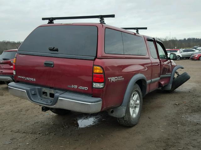 5TBBT44182S266109 - 2002 TOYOTA TUNDRA ACC RED photo 4