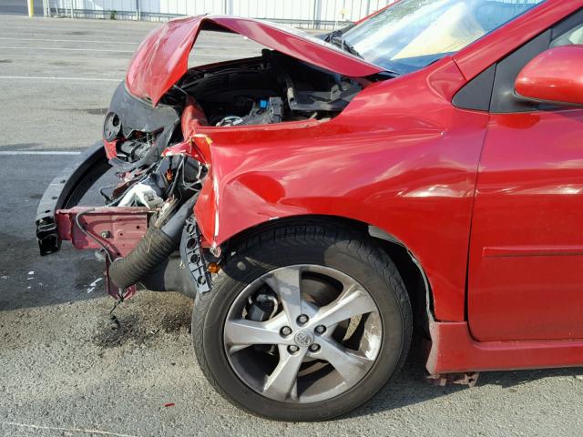 2T1BU4EE0BC632949 - 2011 TOYOTA COROLLA BA RED photo 9