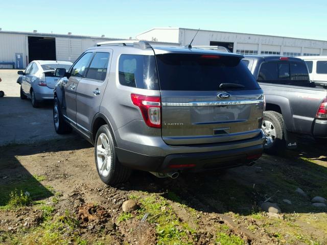 1FM5K8F83EGC36969 - 2014 FORD EXPLORER L GRAY photo 3