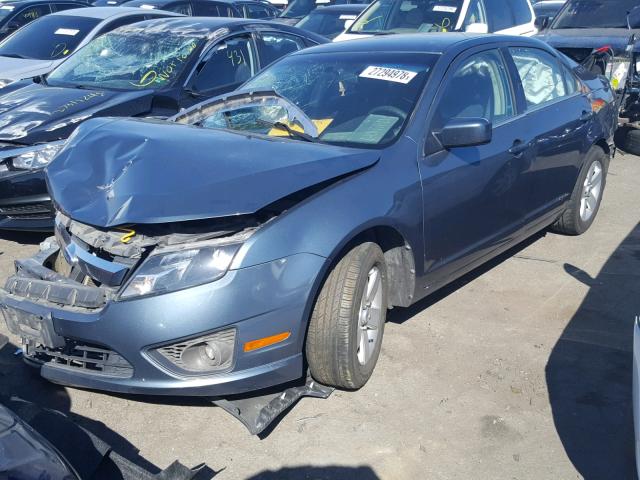 3FAHP0HA3BR235304 - 2011 FORD FUSION SE BLUE photo 2