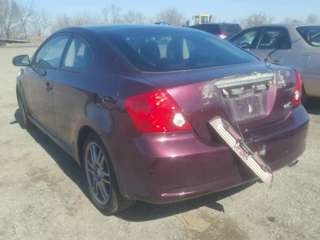 JTKDE167750031002 - 2005 TOYOTA SCION TC MAROON photo 3