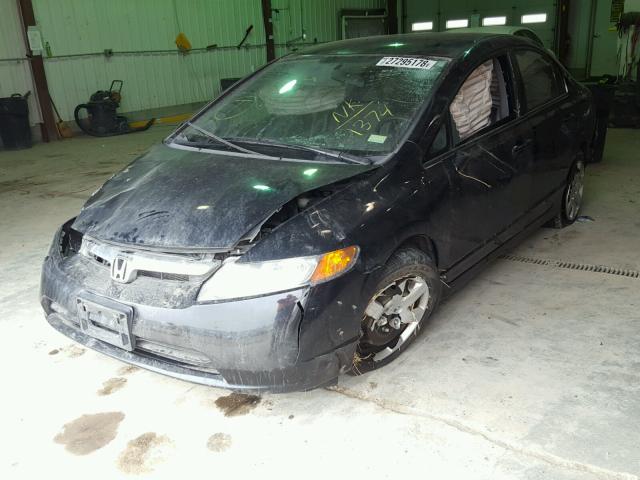 1HGFA16518L011374 - 2008 HONDA CIVIC LX BLACK photo 2