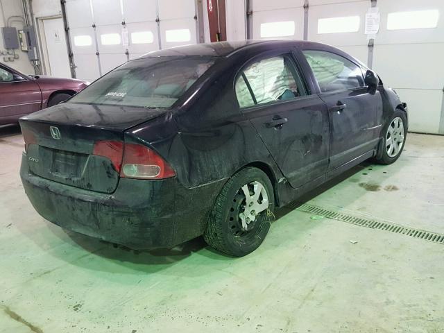 1HGFA16518L011374 - 2008 HONDA CIVIC LX BLACK photo 4