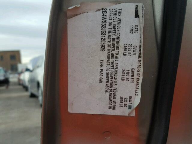 2G4WS52J531203929 - 2003 BUICK CENTURY CU GOLD photo 10