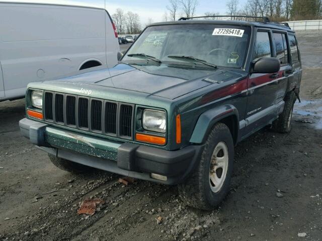 1J4FF48S2YL258661 - 2000 JEEP CHEROKEE S GREEN photo 2