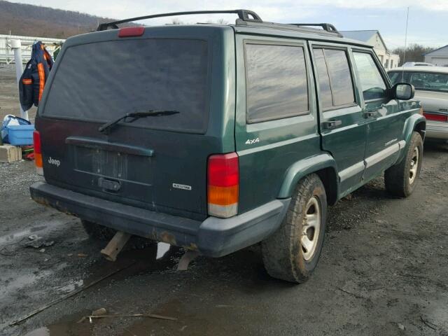 1J4FF48S2YL258661 - 2000 JEEP CHEROKEE S GREEN photo 4