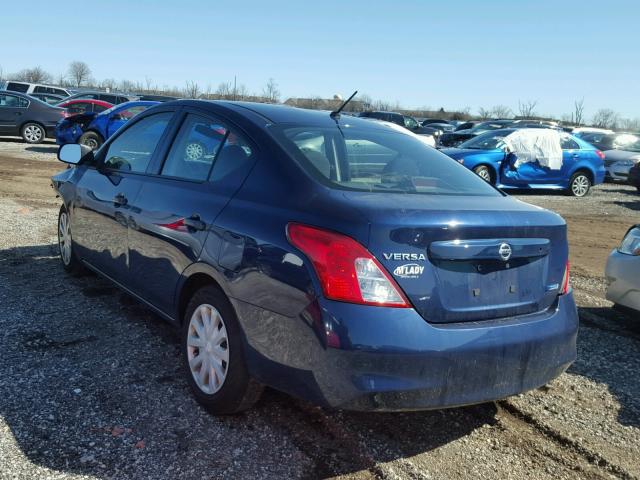 3N1CN7AP2EL876830 - 2014 NISSAN VERSA BLUE photo 3