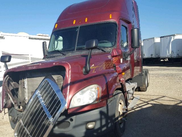 1FUJGLDR4ALAF1065 - 2010 FREIGHTLINER CASCADIA 1 BURGUNDY photo 2