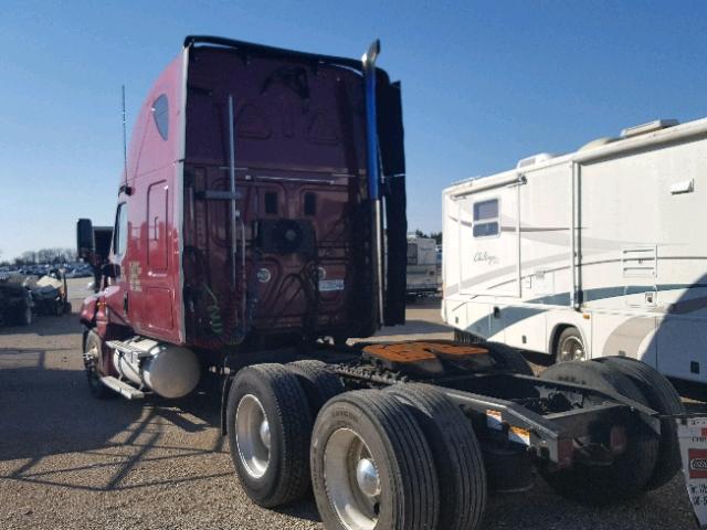 1FUJGLDR4ALAF1065 - 2010 FREIGHTLINER CASCADIA 1 BURGUNDY photo 3