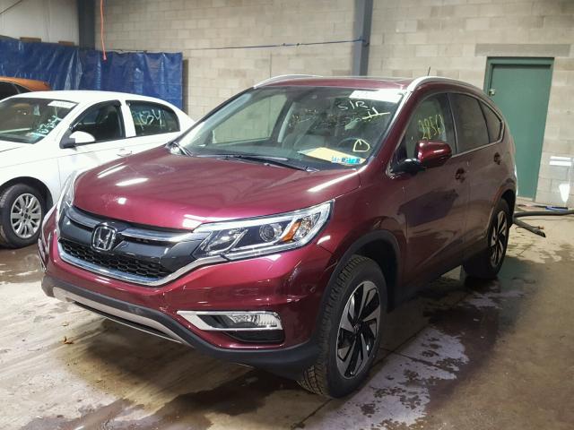 5J6RM4H93GL018758 - 2016 HONDA CR-V TOURI BURGUNDY photo 2