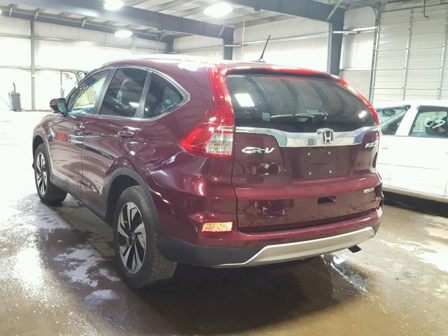 5J6RM4H93GL018758 - 2016 HONDA CR-V TOURI BURGUNDY photo 3