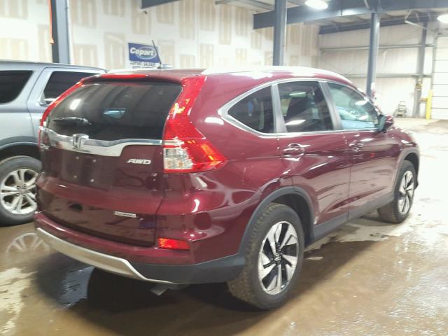 5J6RM4H93GL018758 - 2016 HONDA CR-V TOURI BURGUNDY photo 4