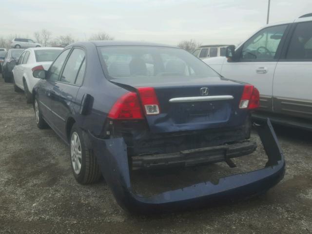 2HGES26773H514607 - 2003 HONDA CIVIC EX ლურჯი ფოტო 3