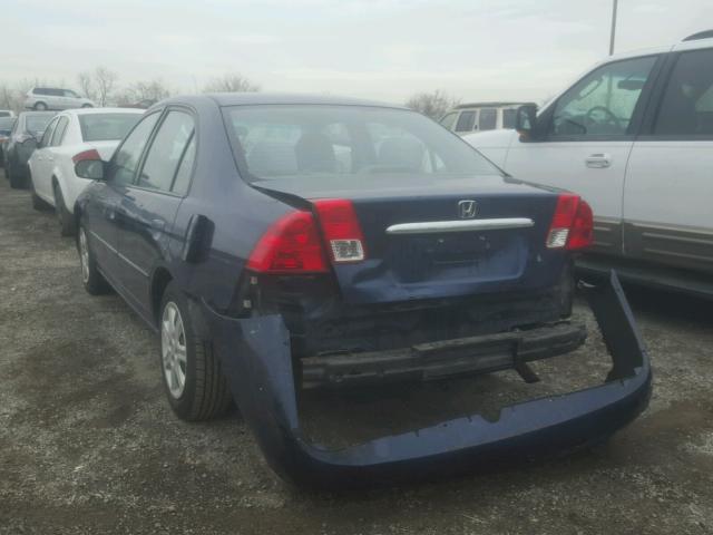 2HGES26773H514607 - 2003 HONDA CIVIC EX BLUE photo 3