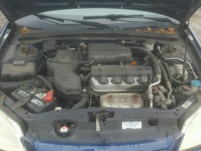 2HGES26773H514607 - 2003 HONDA CIVIC EX BLUE photo 7