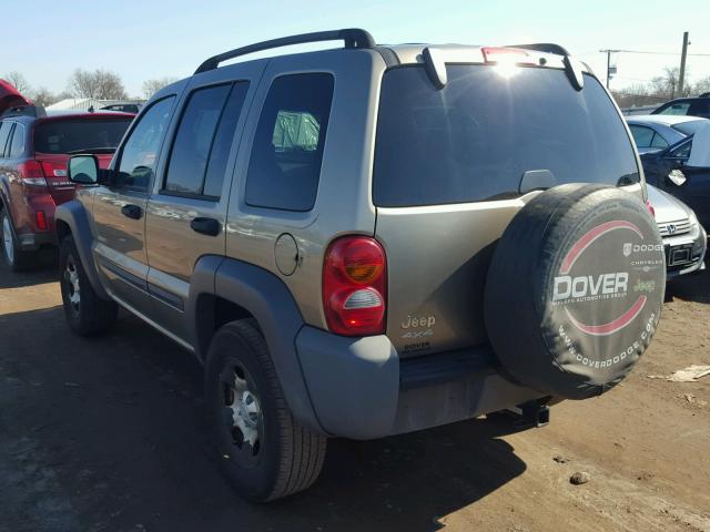 1J4GL48K54W123440 - 2004 JEEP LIBERTY SP BEIGE photo 3