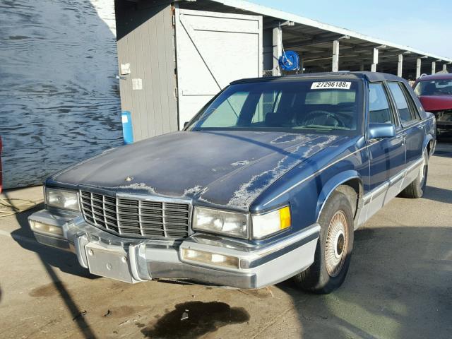 1G6CD53B2P4290064 - 1993 CADILLAC DEVILLE BLUE photo 2