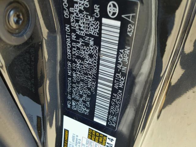 JTKDE177850002252 - 2005 TOYOTA SCION TC 黑色 照片 10