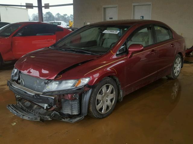 2HGFA1F50AH572782 - 2010 HONDA CIVIC LX BURGUNDY photo 2