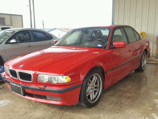 WBAGG83411DN83113 - 2001 BMW 740 I AUTO RED photo 2