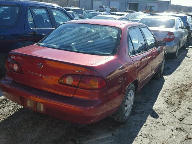 2T1BR12E51C449498 - 2001 TOYOTA COROLLA CE RED photo 4