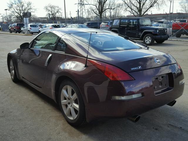 JN1AZ34E93T012171 - 2003 NISSAN 350Z COUPE MAROON photo 3