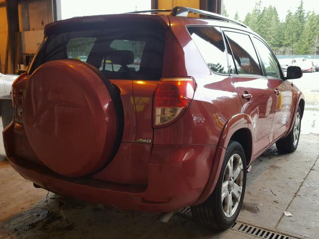 JTMBK32V675019629 - 2007 TOYOTA RAV4 SPORT RED photo 4