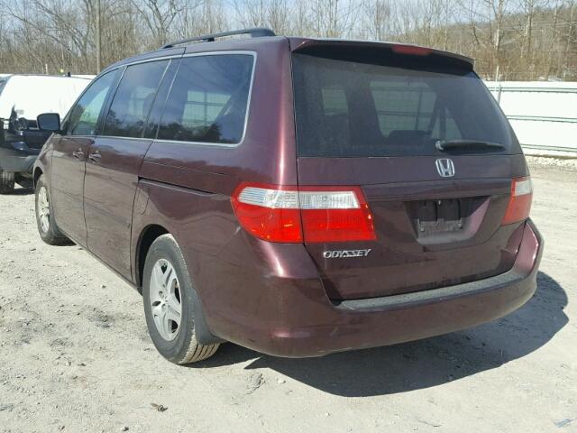 5FNRL38607B418420 - 2007 HONDA ODYSSEY EX MAROON photo 3