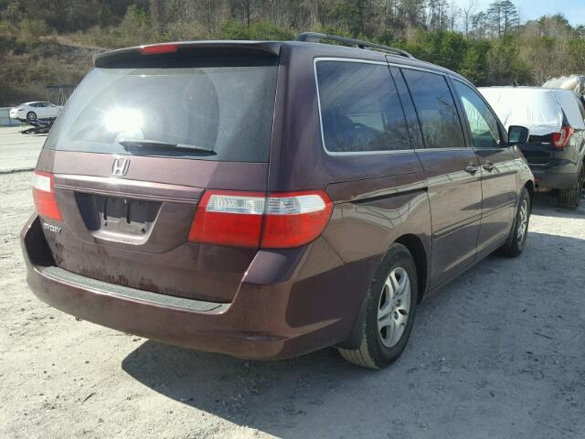 5FNRL38607B418420 - 2007 HONDA ODYSSEY EX MAROON photo 4