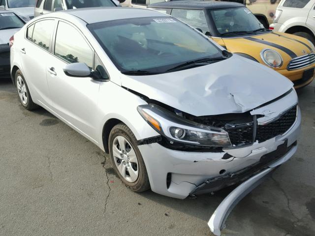 3KPFK4A73HE072188 - 2017 KIA FORTE LX SILVER photo 1