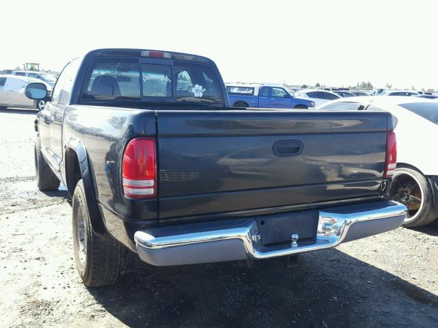 1B7GG22N1YS800997 - 2000 DODGE DAKOTA BLACK photo 3