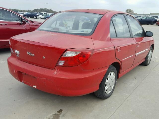 KNADC123626181768 - 2002 KIA RIO RED photo 4