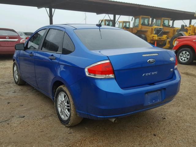 1FAHP3FN9BW189935 - 2011 FORD FOCUS SE BLUE photo 3