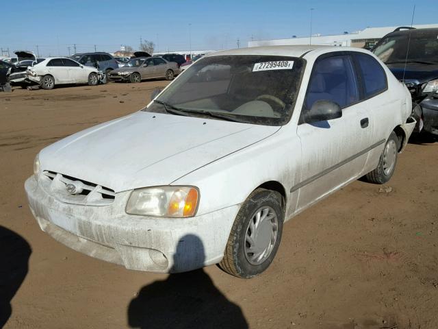 KMHCF35G82U208069 - 2002 HYUNDAI ACCENT L WHITE photo 2