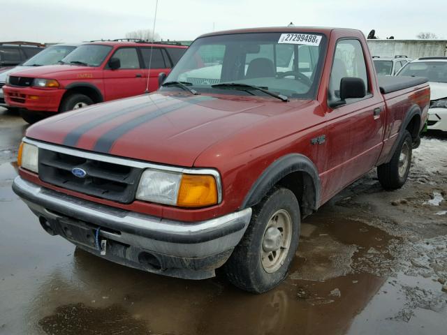 1FTCR10A6VPB05450 - 1997 FORD RANGER RED photo 2