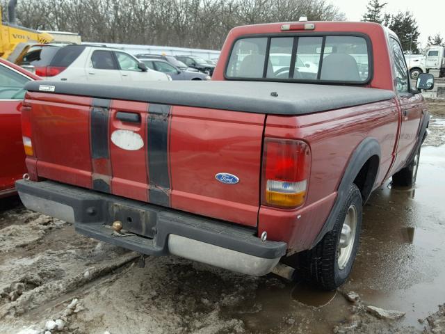 1FTCR10A6VPB05450 - 1997 FORD RANGER RED photo 4