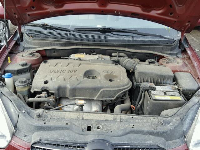 KMHCN45C18U262487 - 2008 HYUNDAI ACCENT GLS RED photo 7