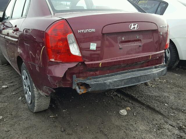 KMHCN45C18U262487 - 2008 HYUNDAI ACCENT GLS RED photo 9