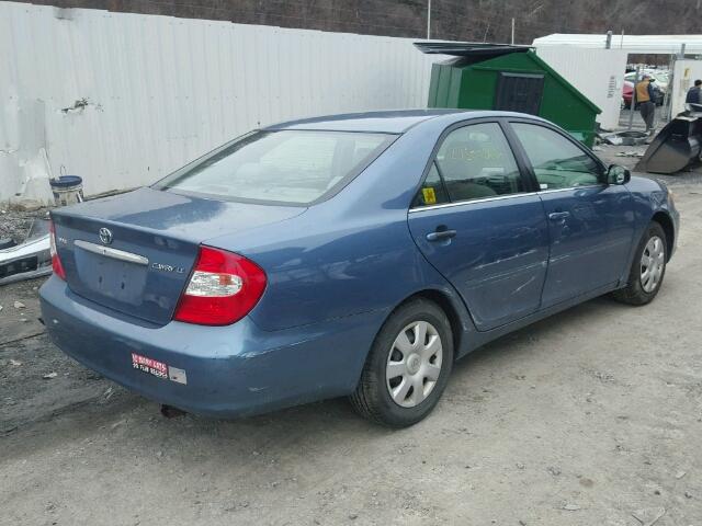 4T1BE32K73U665853 - 2003 TOYOTA CAMRY LE BLUE photo 4