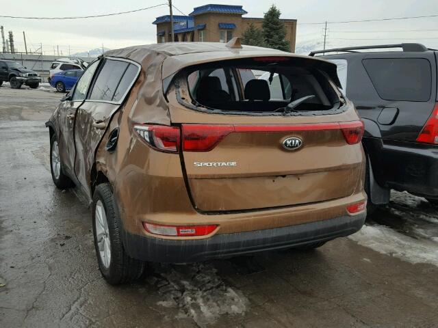 KNDPMCAC8J7334217 - 2018 KIA SPORTAGE L BROWN photo 3