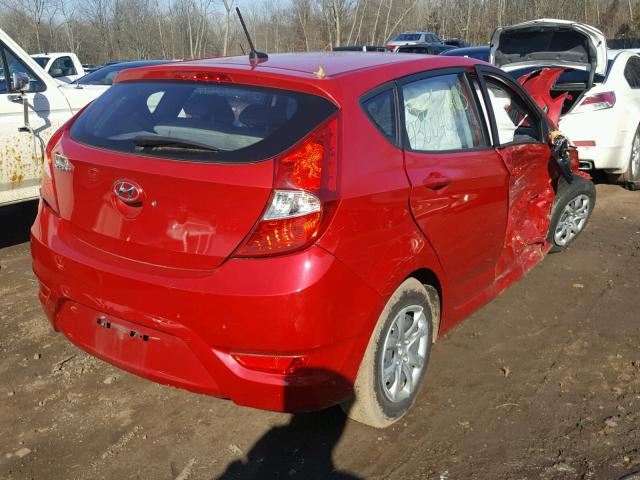 KMHCT5AE4EU190313 - 2014 HYUNDAI ACCENT GLS RED photo 4