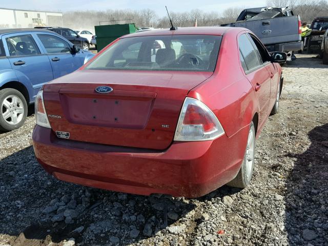 3FAHP07ZX8R197425 - 2008 FORD FUSION SE RED photo 4