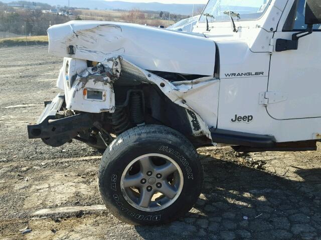 1J4FA49S52P746242 - 2002 JEEP WRANGLER / WHITE photo 9