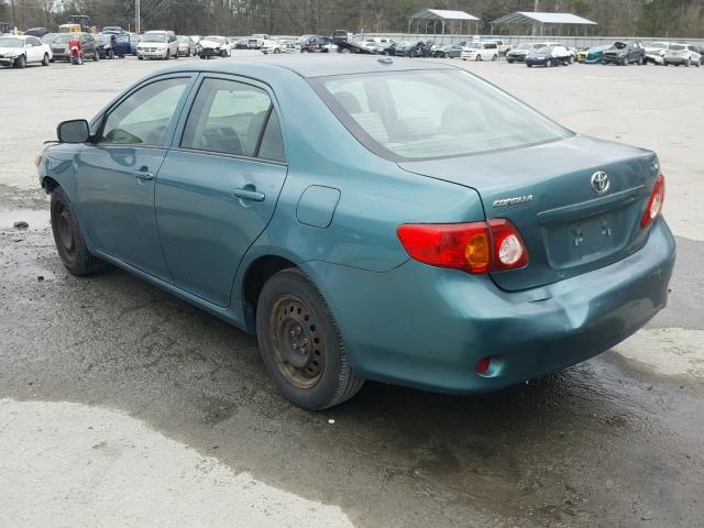 2T1BU40E39C116943 - 2009 TOYOTA COROLLA BA GREEN photo 3