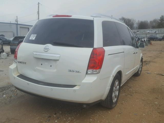 5N1BV28U07N126946 - 2007 NISSAN QUEST S WHITE photo 4