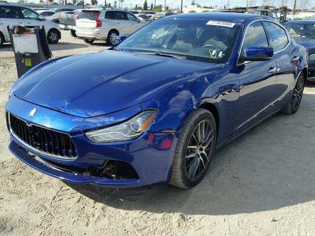 ZAM57XSAXF1152558 - 2015 MASERATI GHIBLI BLUE photo 2