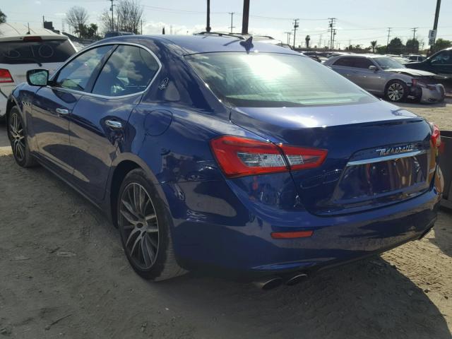 ZAM57XSAXF1152558 - 2015 MASERATI GHIBLI BLUE photo 3