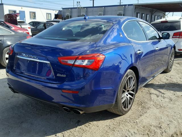 ZAM57XSAXF1152558 - 2015 MASERATI GHIBLI BLUE photo 4